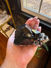 Load image into Gallery viewer, The Consecrated Crystal Crystals, Stones, Minerals E Black Tourmaline, Smoky, Hyalite Opal Clusters
