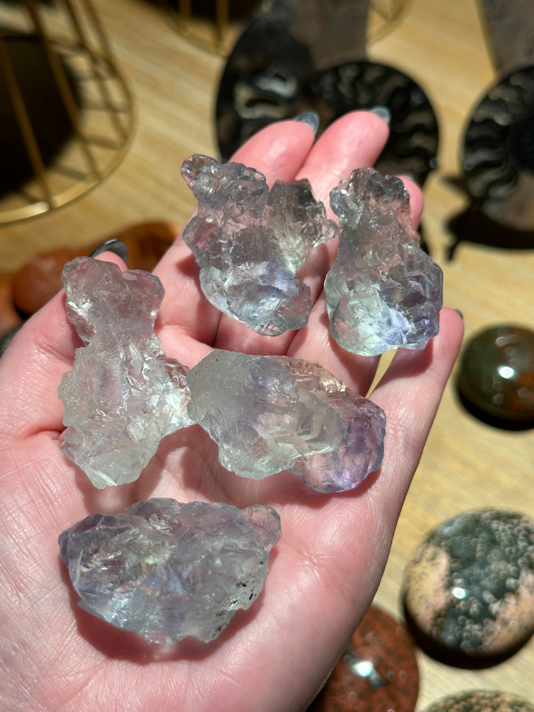 The Consecrated Crystal Crystals, Stones, Minerals G K L M P Q T U V Etched Blue and Green Fluorite
