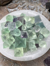Load image into Gallery viewer, BlessedEstuary Crystals, Stones, Minerals 50g (10+ pieces) Octahedral Fluorite Tumbles
