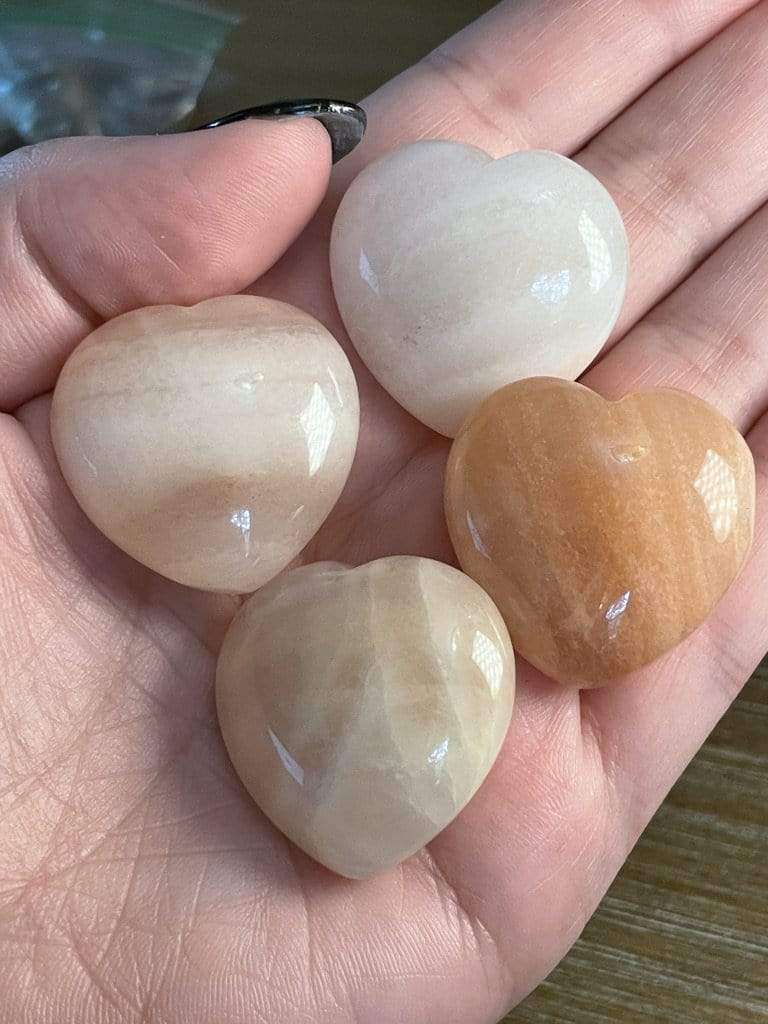BlessedEstuary Crystals, Stones, Minerals Peach Crystal Hearts